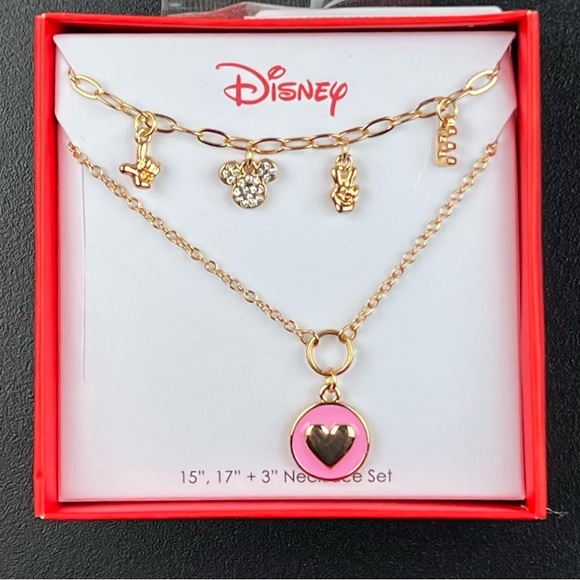 Disney Jewelry - Disney Heart Gold Colored Necklace